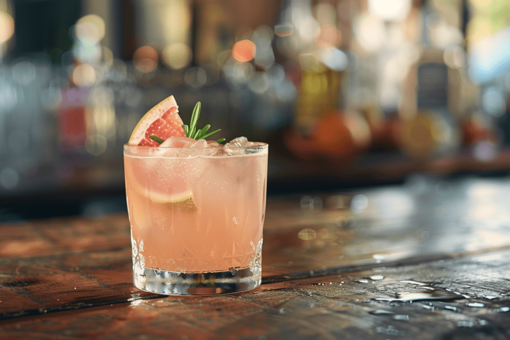 a close up of a drink on a table